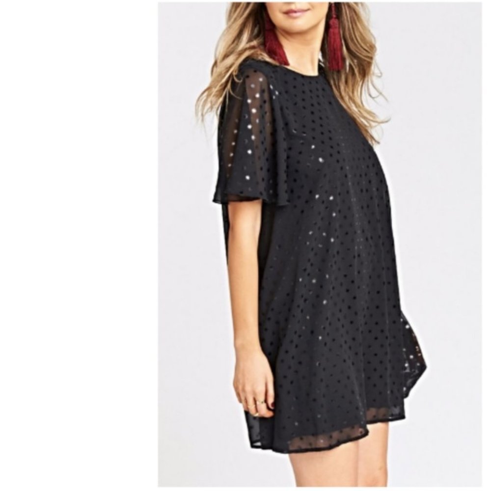 Show Me Your Mumu Jenner Dress Black Stardust Dot